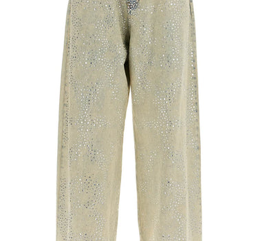 Giuseppe Di Morabito wide leg jeans with rhinestones