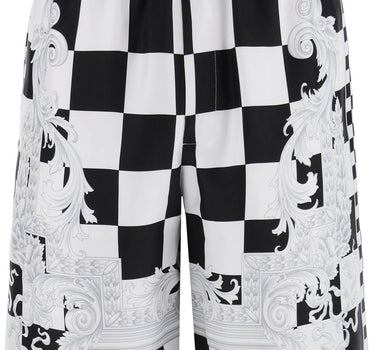 Versace printed silk bermuda shorts set