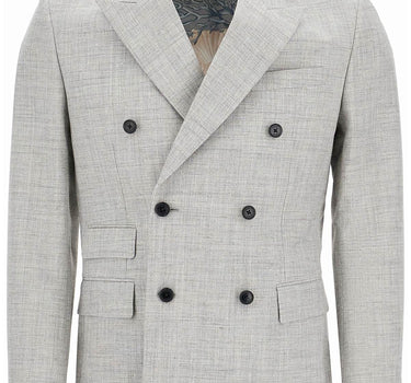 Versace double-breasted wool blend blazer