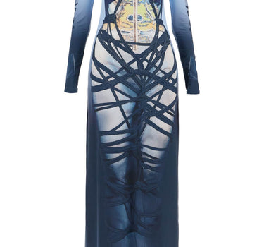 Y Project long bondage print dress