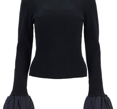 Rotate black high neck viscose top