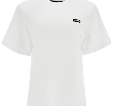 Rotate white organic cotton t-shirt with wide neck