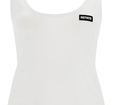 Rotate white recycled cotton top with deep neckline