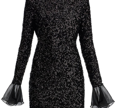 Rotate 'open-back sequin mini dress