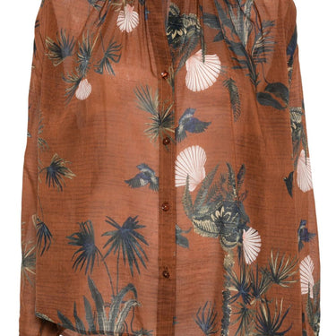 Forte Forte mix-print semi-sheer shirt