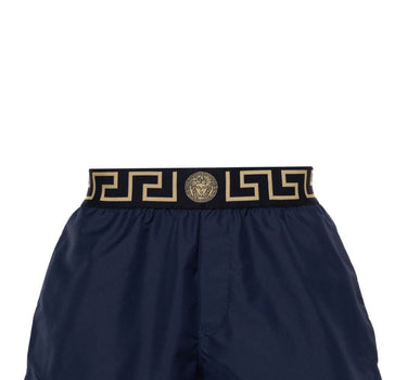 Versace Greca Border swim shorts in Blue