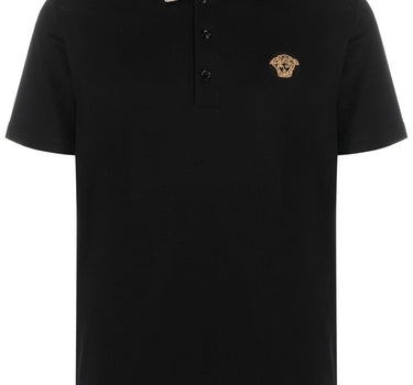 Versace Medusa greca polo in black