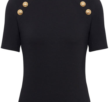 Balmain 6-button raglan-sleeve T-shirt