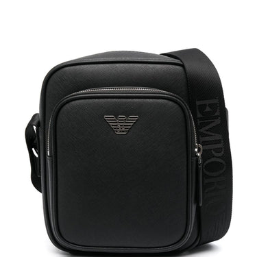Emporio Armani logo-plaque Leather messenger bag