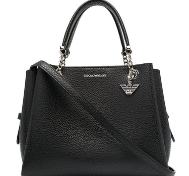 Emporio Armani pebbled-effect logo-plaque tote bag