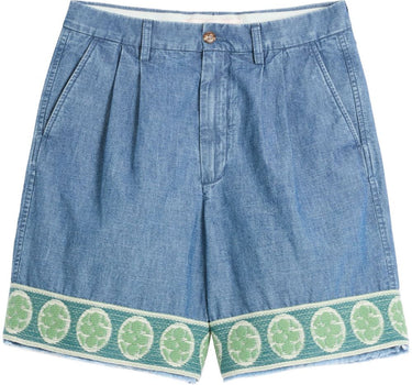 Valentino denim bermuda shorts with jacquard hem