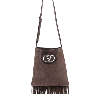 Valentino Garavani Nellcote suede leather shoudler bag