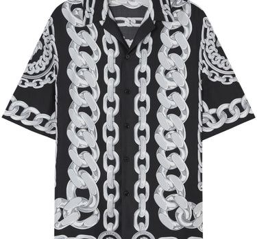 Versace Printed Silk Medusa Chains Bowling Shirt