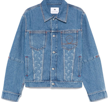 Marine Serre crescent moon-print denim jacket