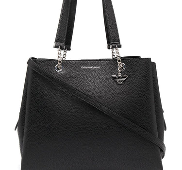 Emporio Armani pebbled-effect logo-plaque tote bag