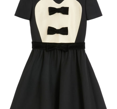 Valentino crepe couture short dress with bows