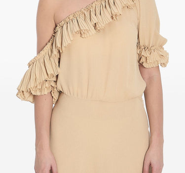 Saint Laurent one-shoulder ruffled dress