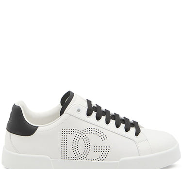 Dolce & Gabbana Portofino perforated-logo leather sneakers