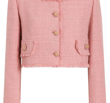 Dolce & Gabbana Short raschel tweed jacket in Pink