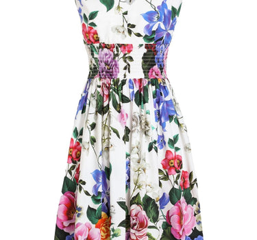 Dolce & Gabbana midi dress in cotton with floral print