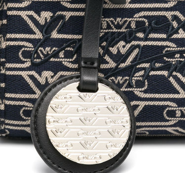 Emporio Armani Small tote bag in all-over monogram jacquard canvas