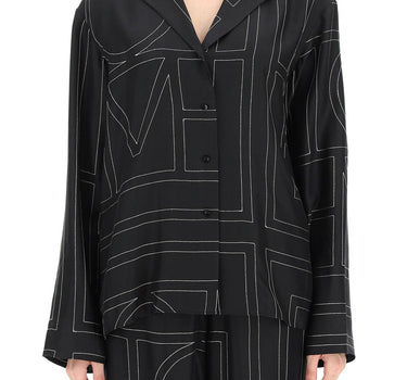 Toteme monogram silk pajama top