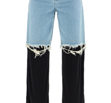 Christopher Esber high-waisted jeans with jersey inserts