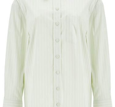 Christopher Esber mint green cotton shirt with white stripes