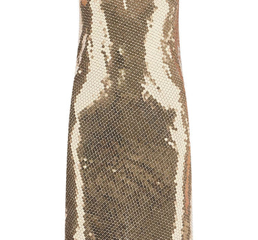 The Attico gold sequin mini dress without sleeves