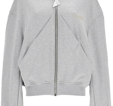 The Attico gray/beige melange loose hoodie with zip