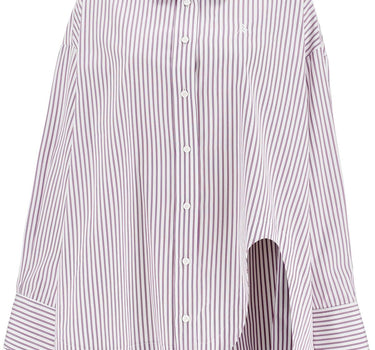 The Attico white and purple striped oversized shirt