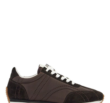 Toteme dark brown suede sneakers with recycled materials and non-slip sole