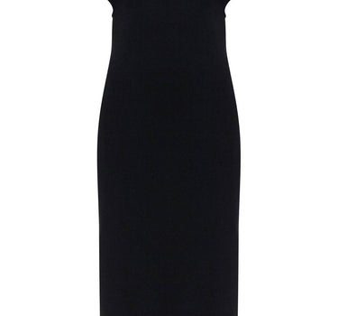 Toteme elegant black long viscose knit dress