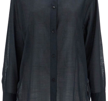 Chemise en laine noire coupe décontractée Toteme