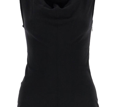 Toteme black wool cowl neck top