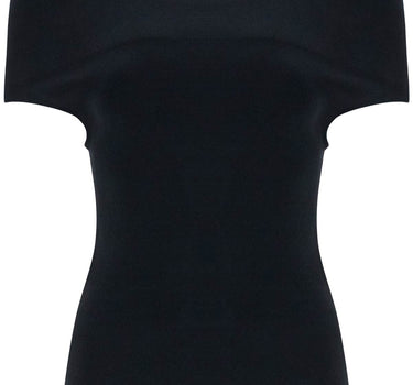 Toteme off-shoulder double-knit top in black viscose