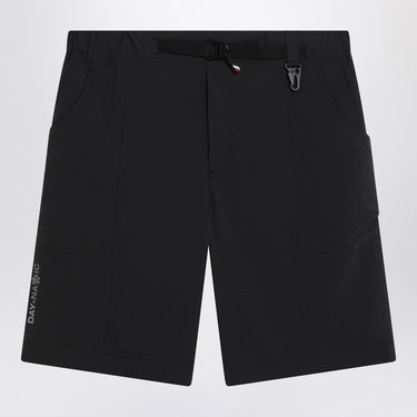 Moncler Grenoble Black Bermuda shorts with logo