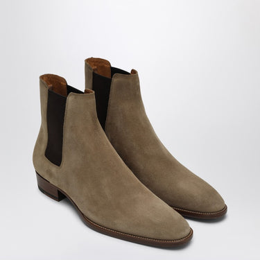 Saint Laurent Wyatt 30 light brown suede ankle boot