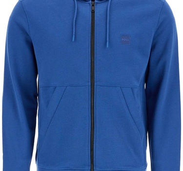 Boss blue regular fit zip hoodie long sleeve