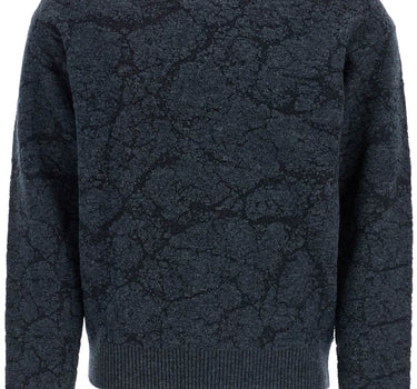 Boss men's black wool sweater with wide neck regular fit