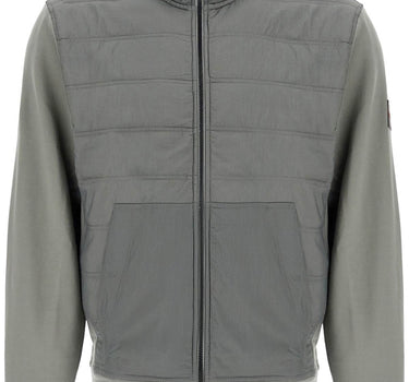 Boss gray quilted high collar zip sweatshirt