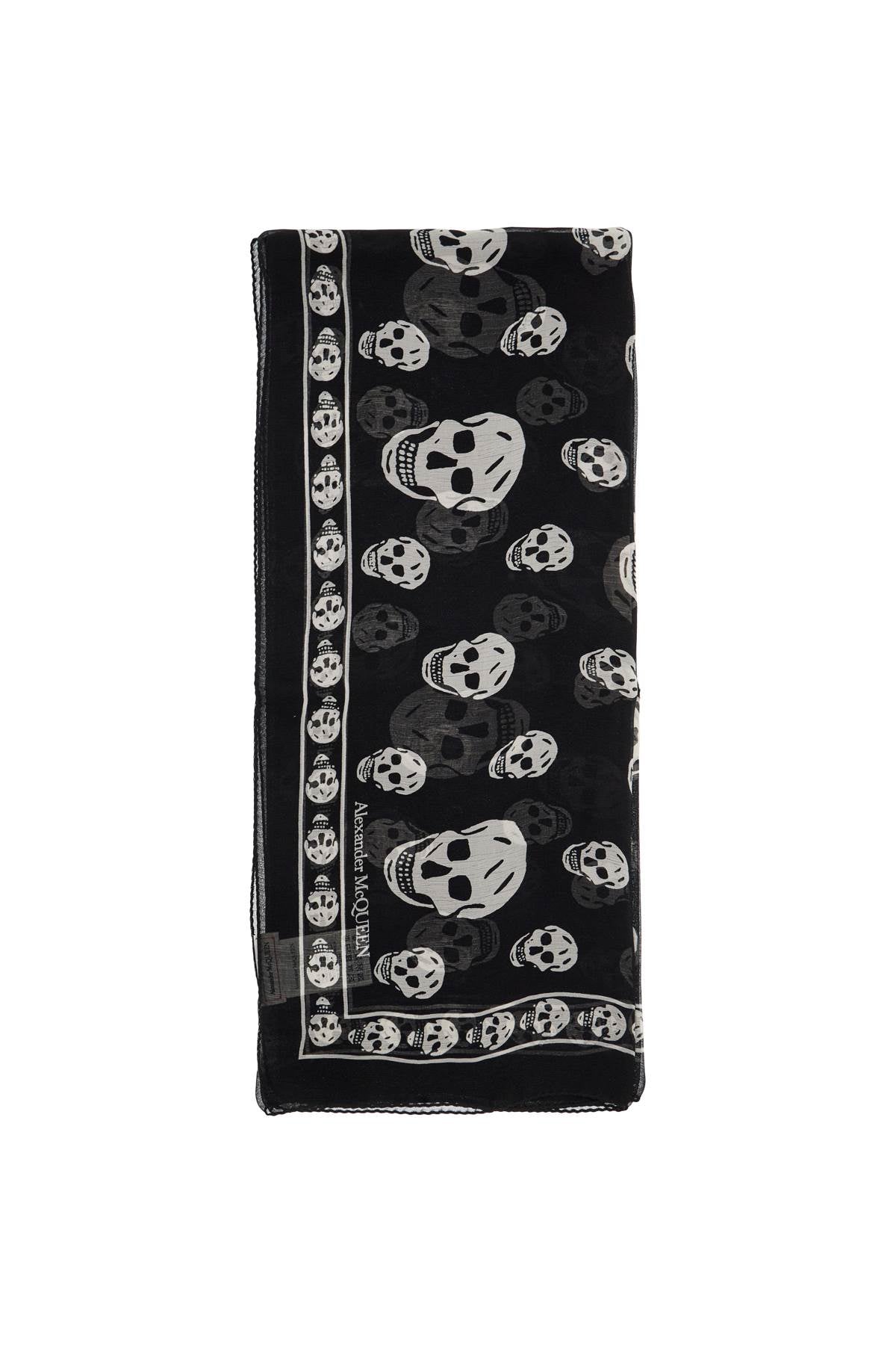 Foulard en soie à tête de mort Alexander McQueen