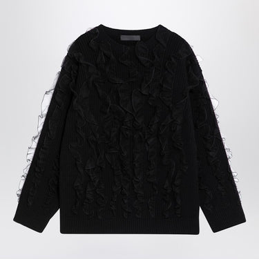 Valentino Black jumper with ruffles