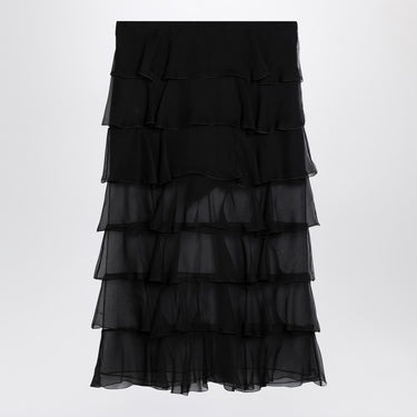 Valentino Black silk chiffon skirt