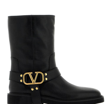 Valentino Garavani vlogo signature leather biker boots