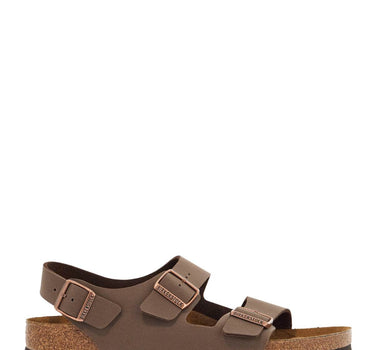 Birkenstock birkoflor mocca sandals with cork sole and adjustable straps milano