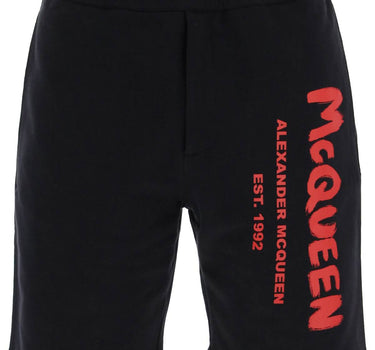 Alexander Mcqueen jersey graffiti sweatshorts