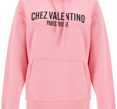 Valentino Garavani pink cotton hoodie with kangaroo pocket