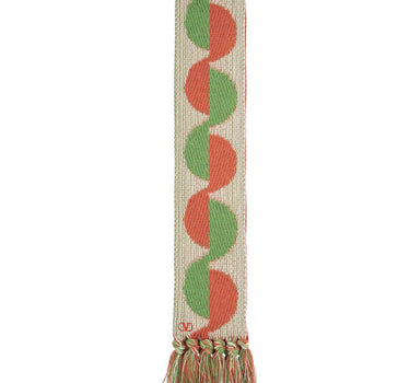 Valentino Garavani ivory orange green patterned scarf with fringes spring summer