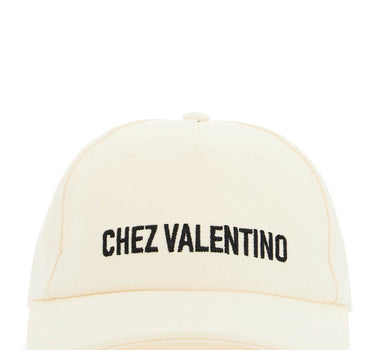 Valentino Garavani ivory cotton baseball cap with adjustable embroidered logo